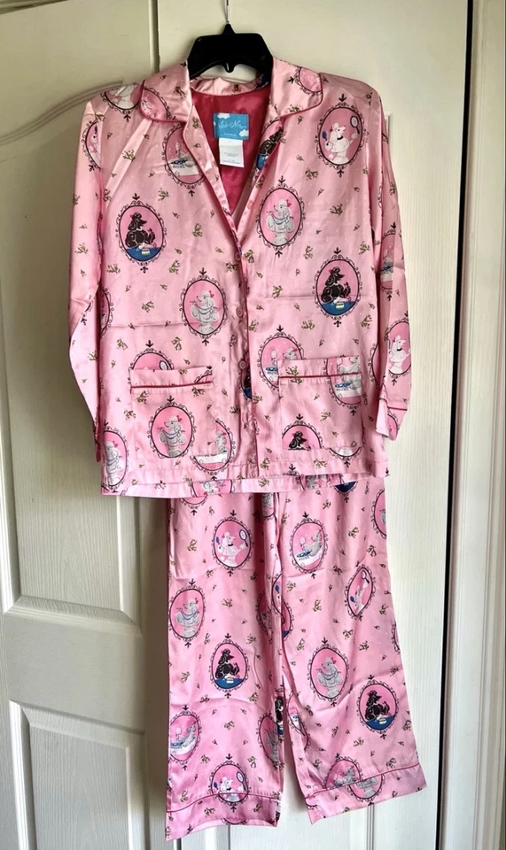 Nick & Nora conjunto de pijama caniche rosa satinado para niñas talla grande RARO USADO EN EXCELENTE ESTADO Foto 1 de 4