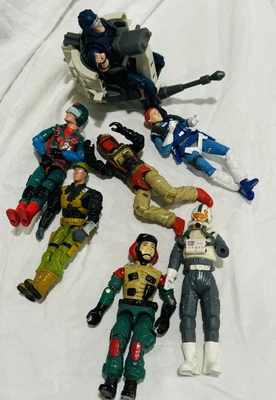 Lote de 7 brinquedos de bonecos de ação vintage da década de 1980 HABRO GI JOE - Imagem 1 de 4