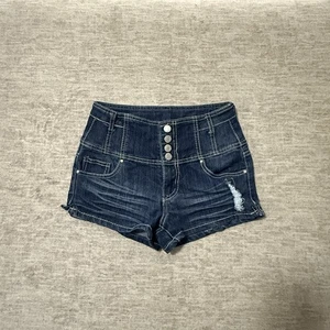 Vintage Almost Famous Short Shorts Denim Stretch High Waist Blau Gr. 3 - Bild 1 von 6