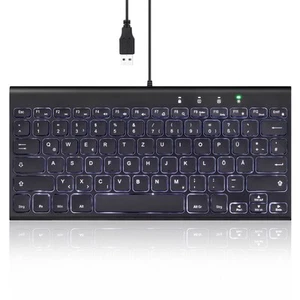 Perixx PERIBOARD-429 DE, kabelgebunden, USB Mini Tastatur mit Hintergrundbeleuch - Bild 1 von 7