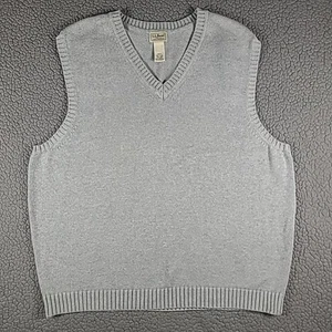 LL Bean Pullover Herren 2XL XXL grau Strickweste ärmellos einfarbig V-Ausschnitt Pulli - Bild 1 von 9