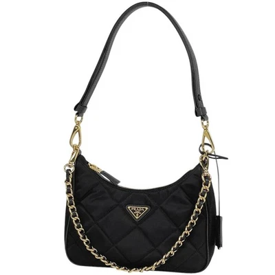 Bolso de hombro acolchado con cadena y placa con logotipo de Prada 1BC204 #BS562 Foto 1 de 4