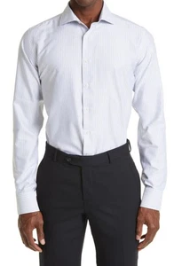 Canali Impeccabile White Stripe Dress Shirt - Picture 1 of 4