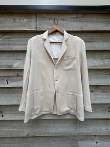 1940s Linen Summer Casual Sport Jacket 42 Vintage - Picture 1 of 8