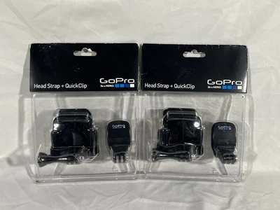 GoPro Head Strap + QuickClip - Black Genuine Lot Of 2 New - Image 1 of 4