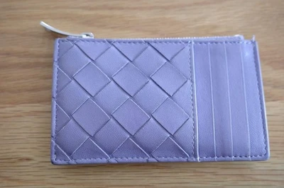 Bottega Veneta Leather Fragment Coin Case Intrecciato Braided Card Holder Purple - Image 1 of 4