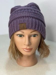 Gorros exclusivos cc gorro tejido con cable.lavanda.elástico ajuste talla única - Imagen 1 de 9