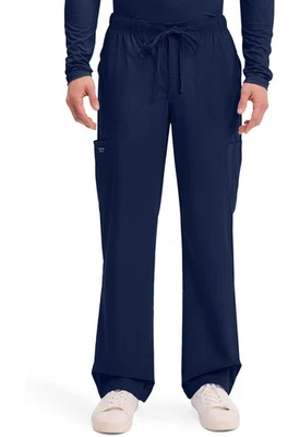 Cherokee Workwear Scrubs Men tapered Leg Drawstring Cargo Pant WW190 NAV Navy - Image 1 of 4