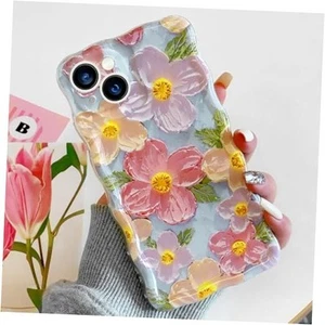 Floral Case for Curly Wave Frame Flower Phone Case for Girls Women iPhone 15 - Picture 1 of 7