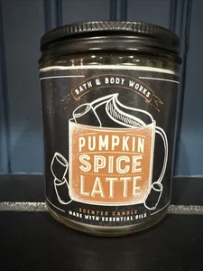 ¡Nuevo! Bath & Body Works PUMPKIN SPICE LATTE Mecha Única 7oz Vela Perfumada BBW - Imagen 1 de 7