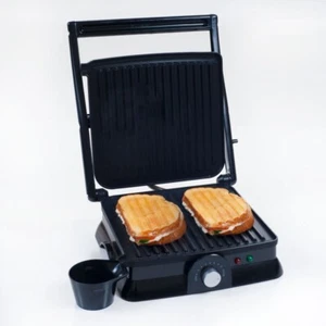 Chef Buddy Panini Press Indoor Grill and Gourmet Sandwich Maker (Black)