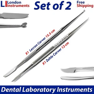 Set 2 Strumenti Laboratorio Miscelazione Cera e Modellazione Dentale Lecron & Zahle Carvers CE - Foto 1 di 3