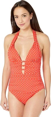 Traje de baño rojo de una pieza halter cóctel 236105 LAUREN RALPH LAUREN para mujer talla 4 Foto 1 de 2