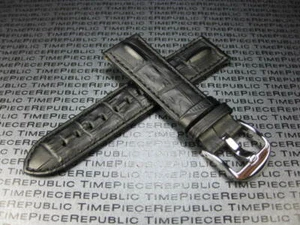 New 22mm Hornback Grain Leather Strap Black Watch Band Black for MONTBLANC x1 - Picture 1 of 9