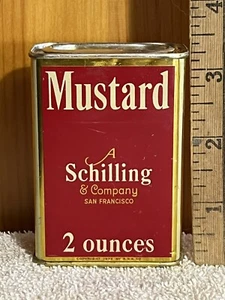 Schilling Mustard Tin Full Vintage - Picture 1 of 6