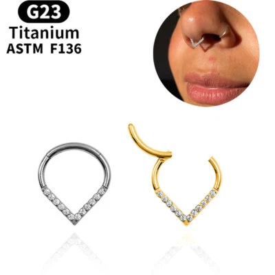Moda Lágrima G23 Anillo Nariz Aro Cartílago Tabique Piercing Anillo 16G Foto 1 de 4