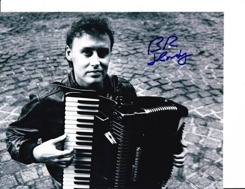 BRUCE HORNSBY SIGNED POSED WITH ACCORDION 8X10 Cover