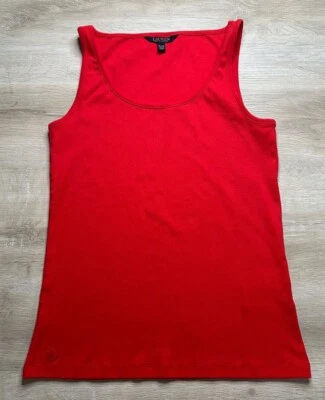 Camiseta sin mangas acanalada roja baya XXL Polo Ralph Lauren para mujer nueva sin etiquetas Foto 1 de 4