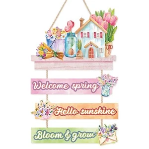 Spring Door Decor12”X8” Easter Outdoor Decoration Welcome Spring Door Sign Ea... - Picture 1 of 6