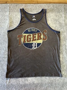 Detroit Tigers Shirt Mens L Gray Tank Top MLB Baseball Retro Image Wear Genuine - Picture 1 of 7