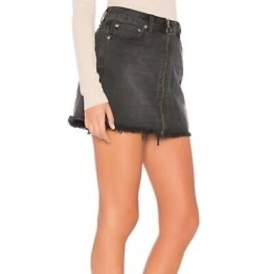 Minifalda Free People para mujer con cremallera OB844131 Haven negra 28 We the Free nueva con etiquetas Foto 1 de 4