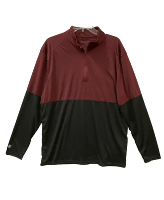 Holloway Dry-Excel 1/4 zíper manga longa masculino GG borgonha preto desgaste ativo - Imagem 1 de 4