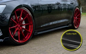 Seitenschweller aus ABS in carbon optik mit Wing vorne  hinten für Audi A6 C8 F2 - Bild 1 von 4