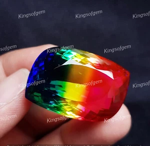 80 Ct Doublet Glass Stone Multi Color Tourmaline Fancy Cut Stone Loose Gemstone - Picture 1 of 6