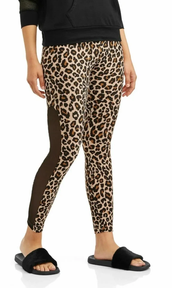 No Boundaries Leggings Cheetah Animal Print Mesh Soft High Rise Size XL 14 / 16 - Image 1 of 1