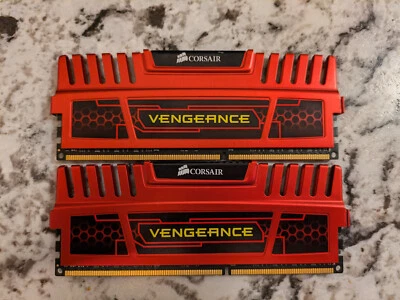 Corsair 8GB (2x4GB) DDR3 1866MHz DRAM Memory, Red, (CMZ8GX3M2A1866C9R) TESTED - Image 1 of 2