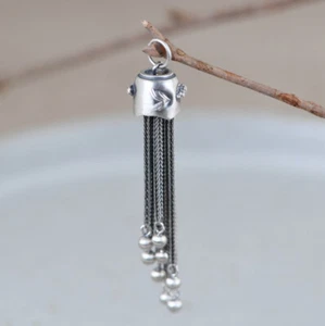 I05 Colgante Pez Plata de Ley 925 Borlas con Bolas - Imagen 1 de 5