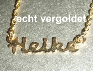 EDLE HALSKETTE HEIKE KETTE ECHT VERGOLDET NAMEN NAMENSCOLLIER NAMENSKETTE NEU - Bild 1 von 1