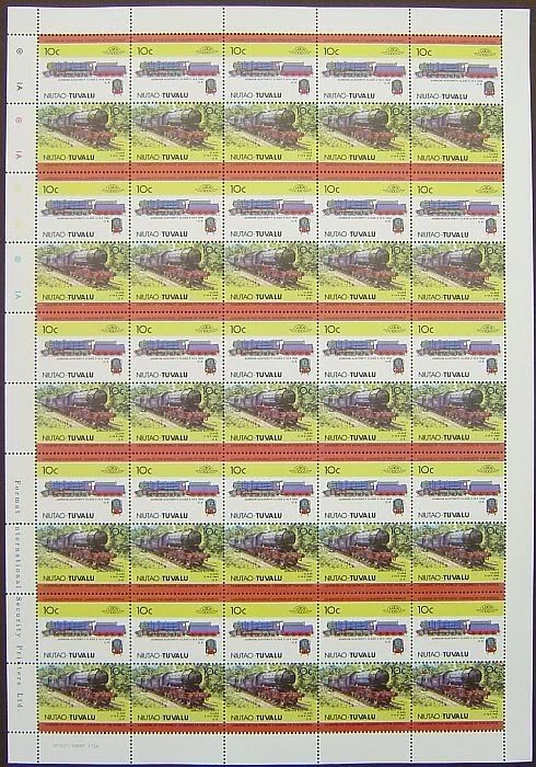 1943 WD / LMR GORDON AUSTERITY Class Train 50-Stamp Sheet (Leaders of the World) - Image 1 of 1