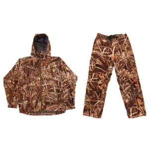 Men's Waterproof Hunting Clothes Jacket & Pants Sets Reed Leaf Camouflage Suit - Picture 1 of 6