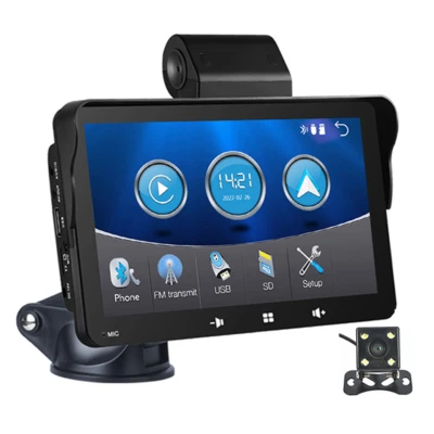 Radio estéreo para automóvil con pantalla táctil Bluetooth reproductor de MP5 con cámara para Apple CarPlay Foto 1 de 4