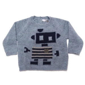 6632AC maglione bimbo boy IL GUFO light blue wool sweater kid - Picture 1 of 4