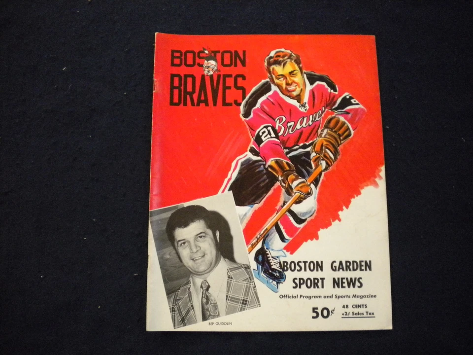 1971 OCTOBER 8 BOSTON BRAVES VS. CLEVELAND BARONS AHL HOCKEY PROGRAM - SP 3624G - Image 1 of 4
