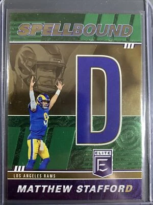 2022 Donruss Elite #SB-MS8 Matthew Stafford Spellbound 'D' Green Parallel - Image 1 of 2