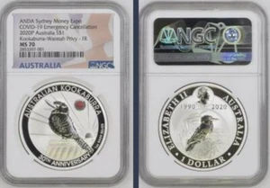 2020 Australien ANDA SYDNEY KOOKABURRA Waratah Privy MS70 Show Cancellation  - Bild 1 von 4