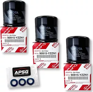 Genuine Oil Filter 90915-YZZN1 / 90915-YZZF2 with APSG Drain Plug Washers | 3 PA - Picture 1 of 6