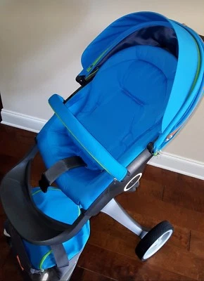 Cochecito Stokke Xplory Conexión Lujo Europeo Urbano Azul Turquesa Alto Foto 1 de 4