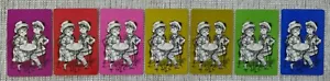 Set Of 7 x Vintage Swap Playing Cards - 70s Cafe Kids - Picture 1 of 3