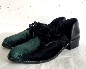 Matisse Rare Quake Black Teal Calf Hair Oxford Cut Outs d'Orsay - 8 Whimsigoth - Picture 1 of 12