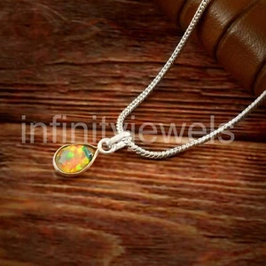 925 Sterling Silber Äthiopischer Feueropal Edelstein Anhänger Handarbeit Schmuck 3024 - Bild 1 von 6