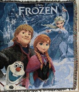 Disney FROZEN TAPESTRY THROW Woven Blanket Wall 46x56 Afghan Elsa Anna Olaf