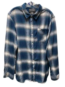 Men’s Machine Custom Co. Button-Up Long-Sleeve Flannel Plaid Shirt Size 2XL VGUC - Picture 1 of 4