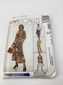 Easy McCall's 2567 Sewing Pattern Size 10 12 14 Shirt Skirt Pants Shorts Jacket - Picture 1 of 7