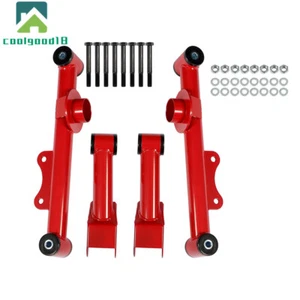 For 1979-2004 Ford Mustang Rear Lower&Upper Red Carbon Steel Control Arms 4PC - Foto 1 di 11
