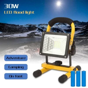 30W LED Baustrahler Akku, IP65 Wasserdicht Arbeitsleuchte Tragbares Flutlicht - Bild 1 von 12