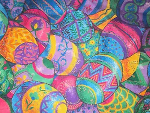 Easter Egg Fabric VIP Cranston Print Works 45"x24" + Irregular side (see pics) - Picture 1 of 4